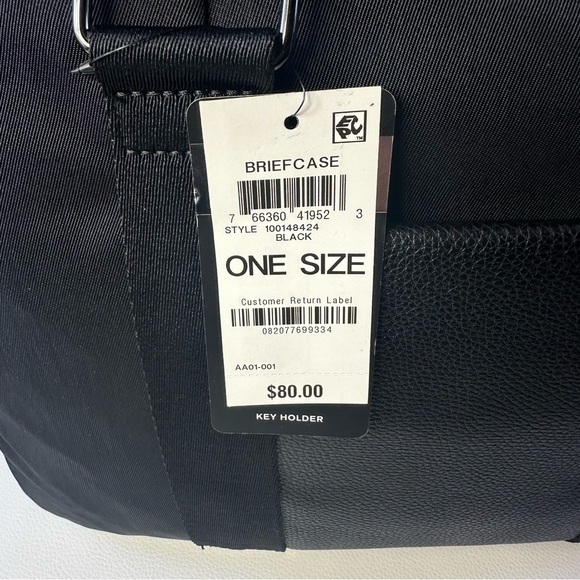 NWT Men’s Alfani Black Canvas  Briefcase - Picture 7 of 13